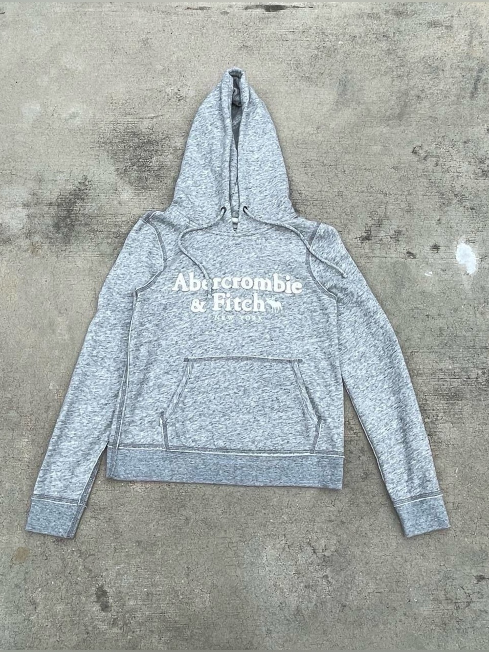 Abercrombie & Fitch Light Heather Gray Logo Hoodie